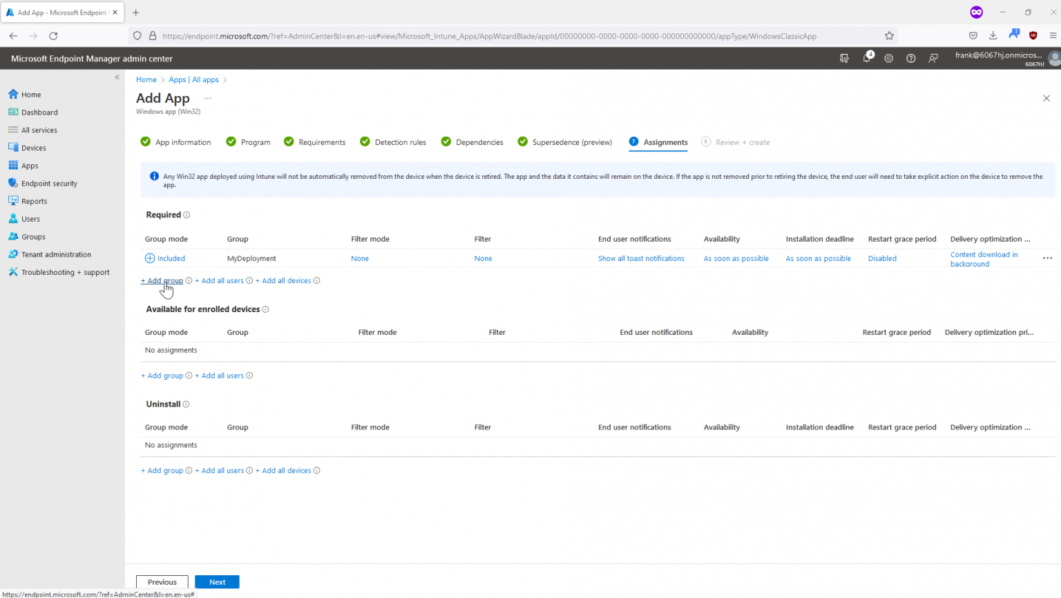 Software distribution with Microsoft Endpoint Manager Digital Workplace